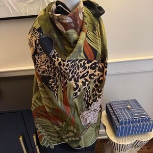 Multicolor animal print large scarf or sarong